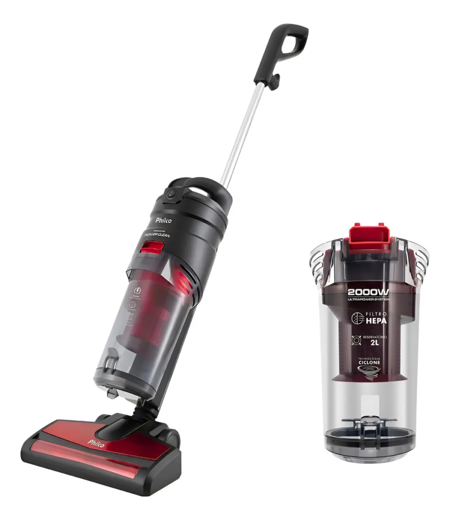 Philco Aspirador de Pó Vertical Philco Pas4000v 2000W Power Clean 2 Litros Preto