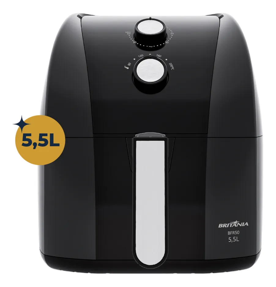 Air Fryer Britânia 5,5L 1500W Antiaderente Redstone BFR50 220V